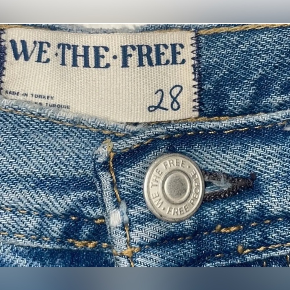 Free People Maggie Mid-Rise Straight-Leg Cropped Jeans Blue NWT - Picture 7 of 13